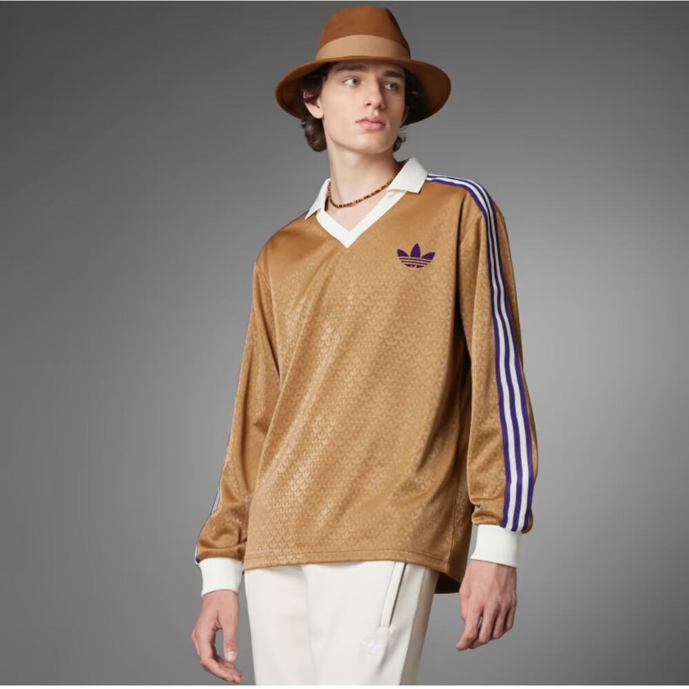 Adidas Originals Adicolor Heritage Now Vintage Long Sleeve T shirt Brown Desert